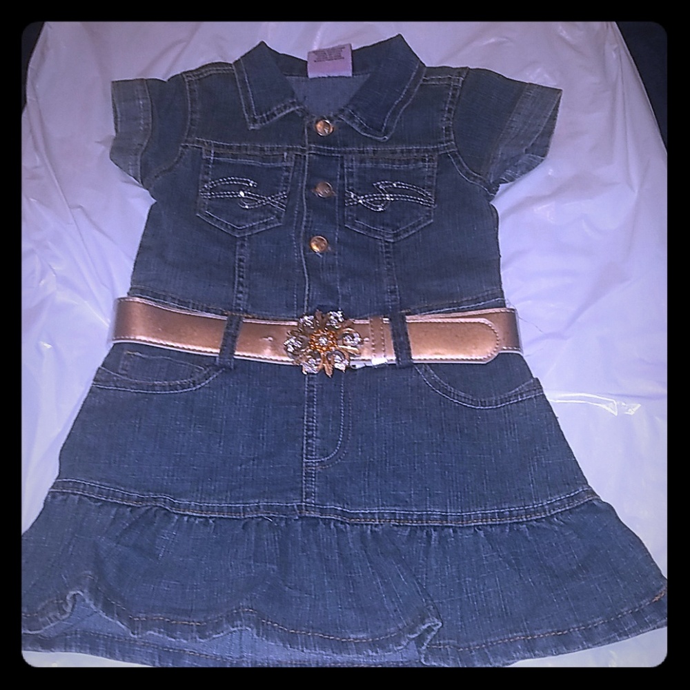 Girls denim dress w/ belt